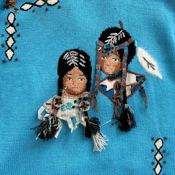 Native American Themed Vintage Dead Stock Cardigan new with Tags Women Size S - Picture 4 of 9